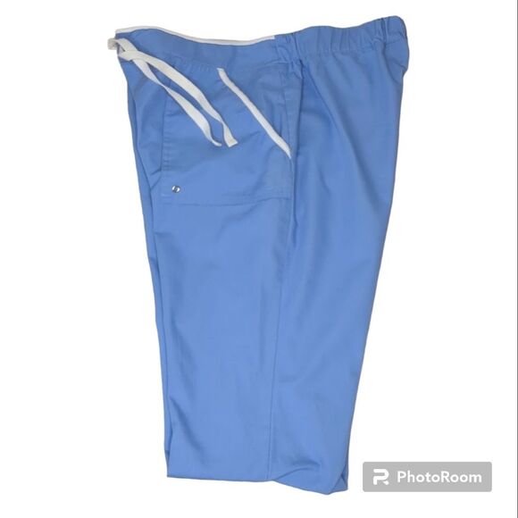 KATHERINE HEIGL Blue Cargo Scrub Pants, Drawstring Elastic Waist, 3 Pockets, MED - Picture 5 of 9